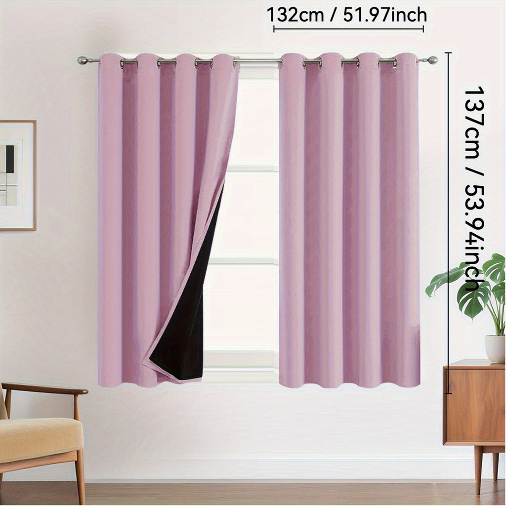 Rideaux occultants 100 % blackout à œillets – lot de 2 panneaux pour chambre et salon