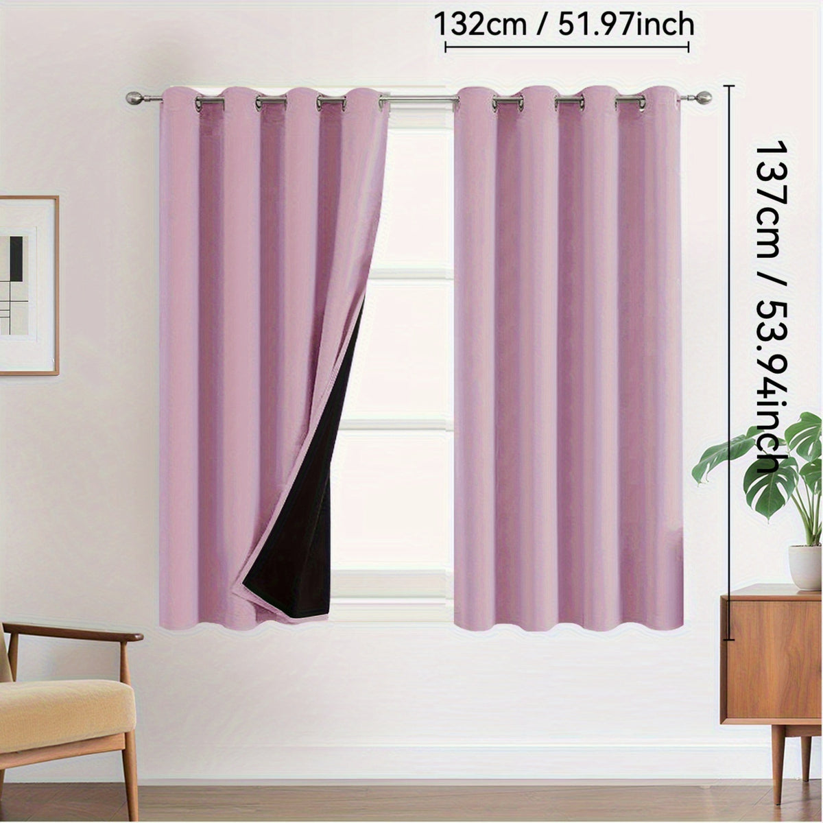Rideaux occultants 100 % blackout à œillets – lot de 2 panneaux pour chambre et salon