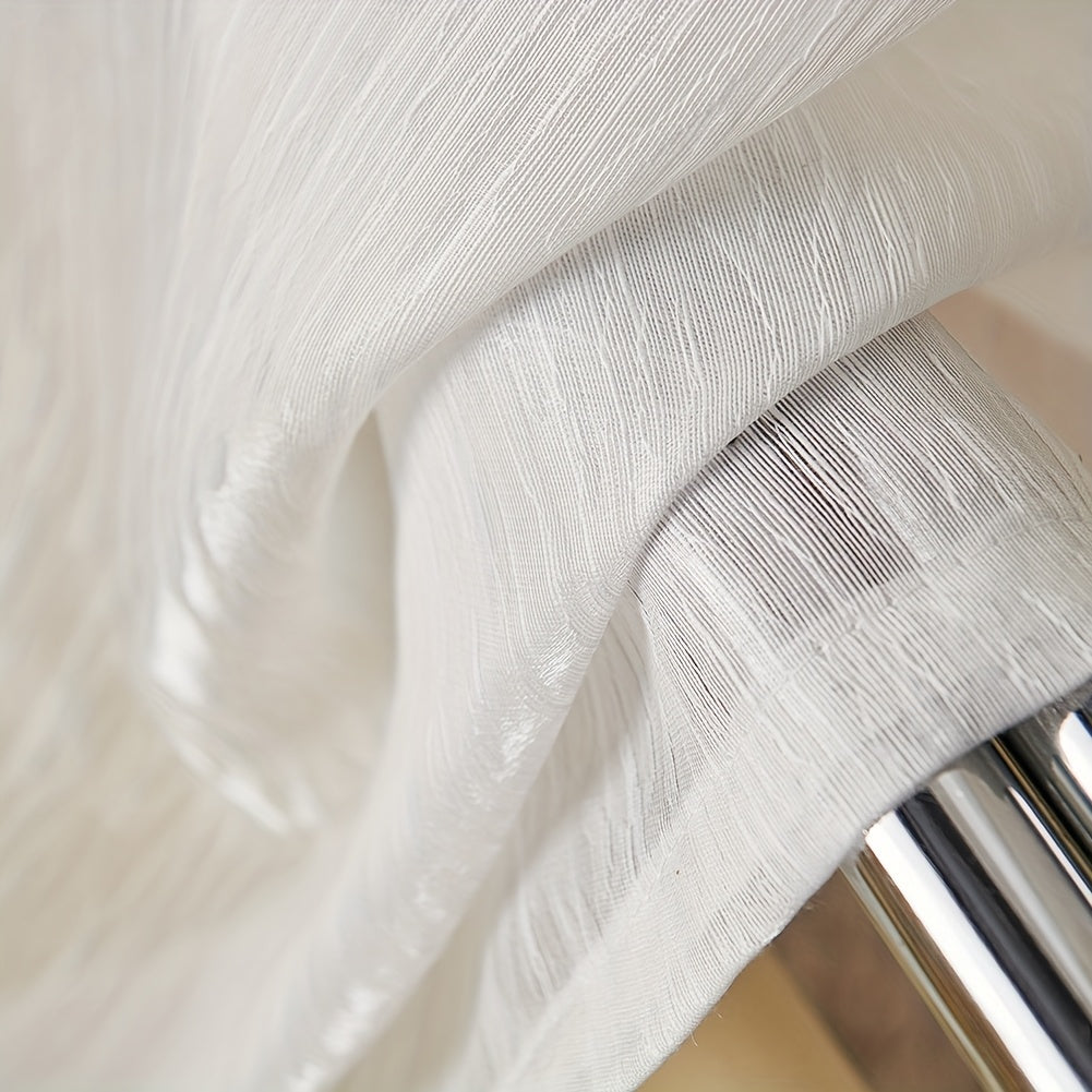 Rideaux voilage blancs à œillets en polyester, largeur 200 à 299 cm