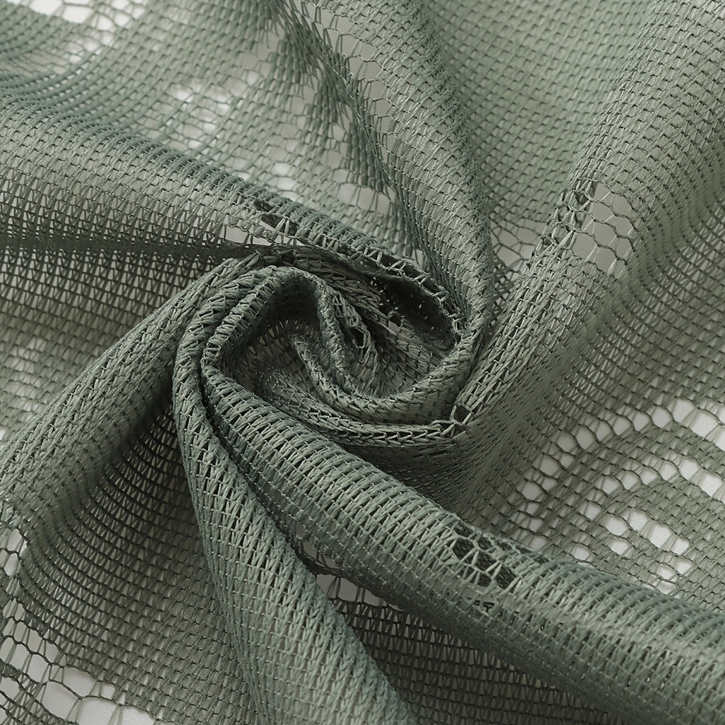Rideau porte en dentelle soleil et lune semi-transparent en polyester