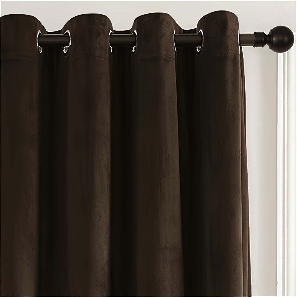 Rideaux velours tamisants à œillets style français (2 panneaux)