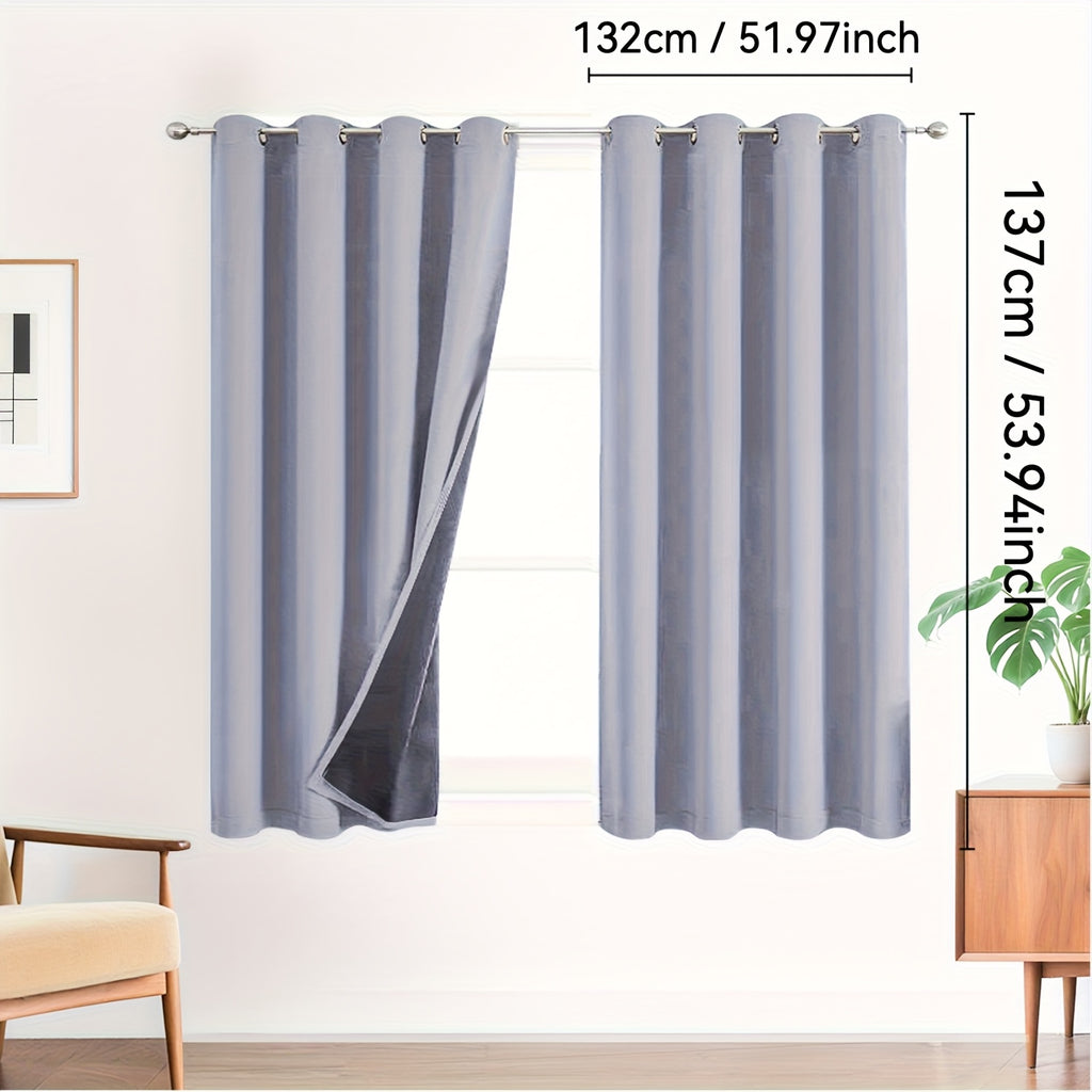 Rideaux occultants 100 % blackout à œillets – lot de 2 panneaux pour chambre et salon
