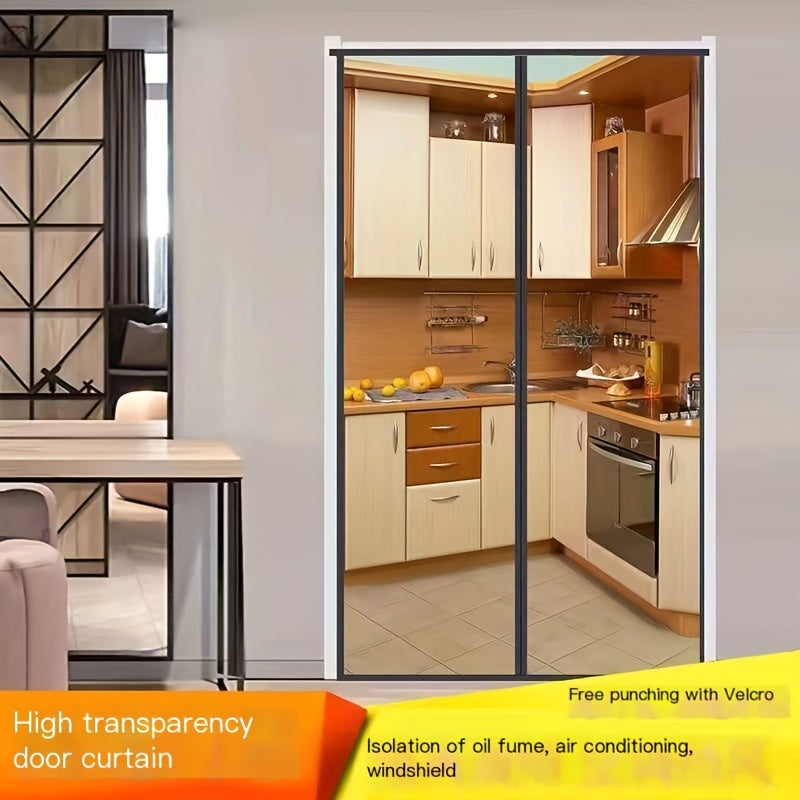 Rideau de porte thermique transparent en PVC isolant sans perçage