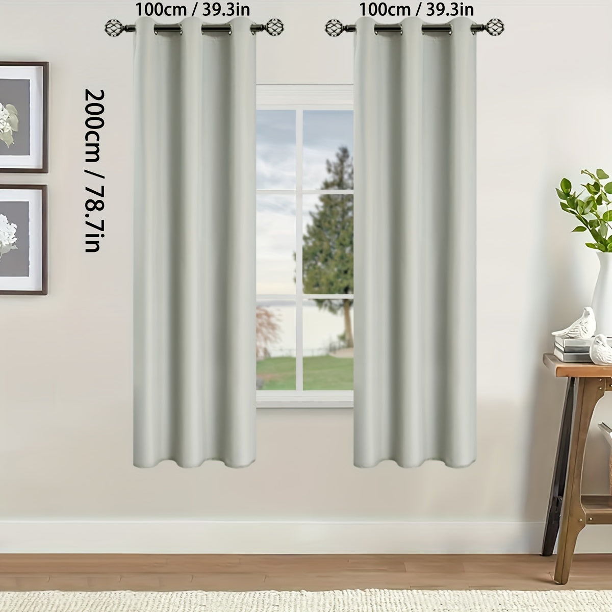 Rideaux occultants thermiques avec œillets pour salon et chambre - 2 panneaux