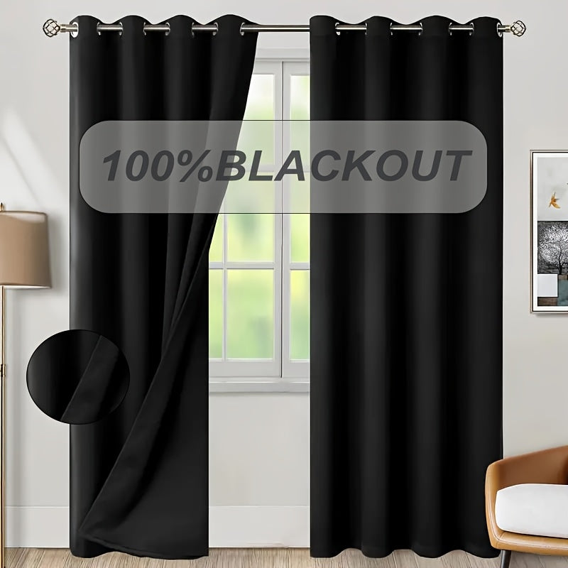 Rideaux occultants 100 % blackout à œillets, largeur moins de 100 cm