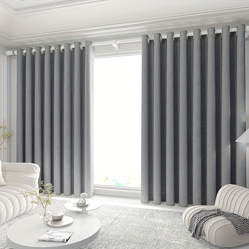Rideau occultant épais gris moderne en polyester pour chambre