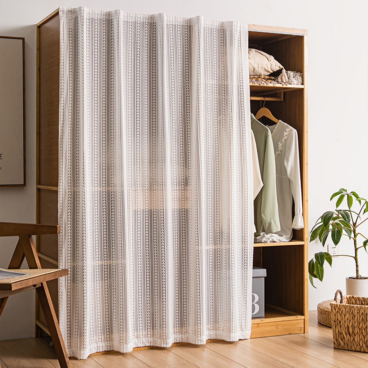 Rideau jacquard cœur tamisant auto-adhésif pour placard et petite fenê, largeur moins de 100 cm