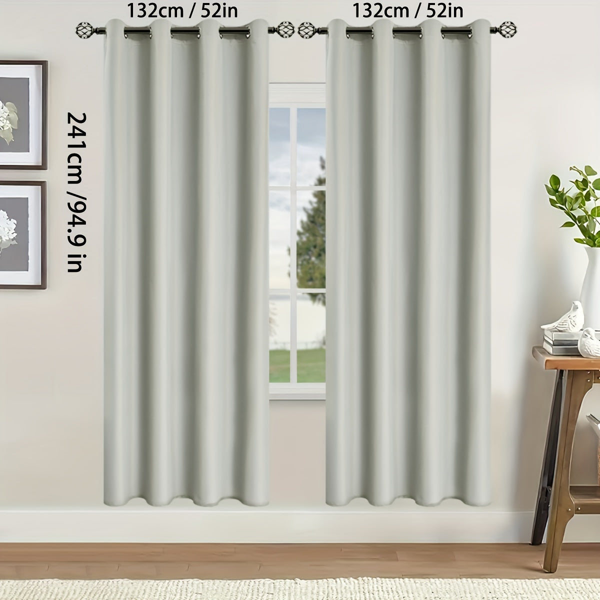 Rideaux occultants thermiques avec œillets pour salon et chambre - 2 panneaux