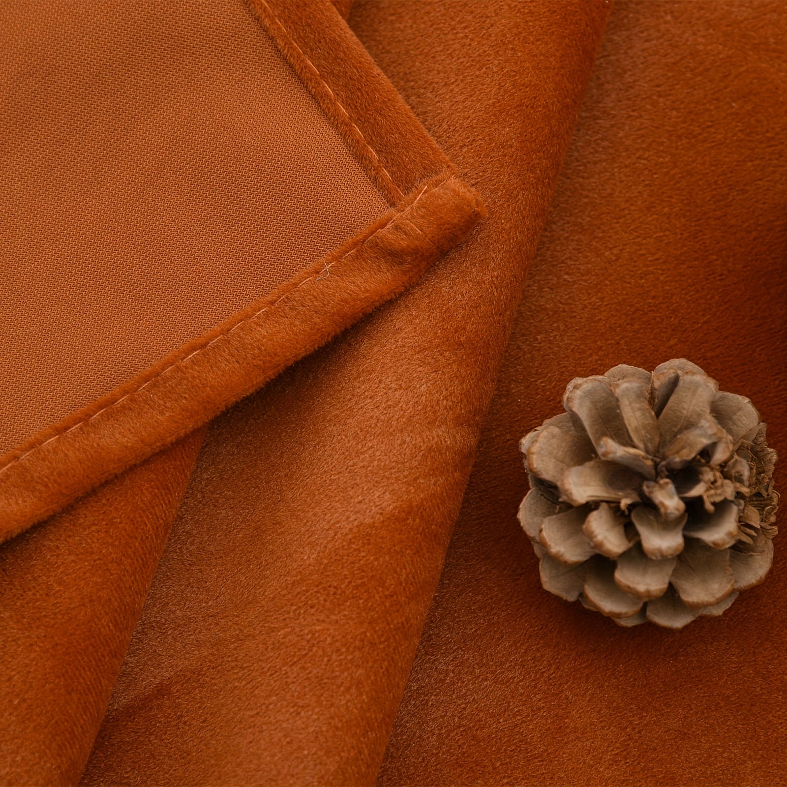 Rideaux en velours orange rouille à œillets pour salon et chambre (2 panneaux)