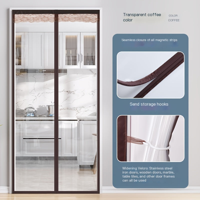 Rideau de porte thermique transparent en PVC isolant sans perçage