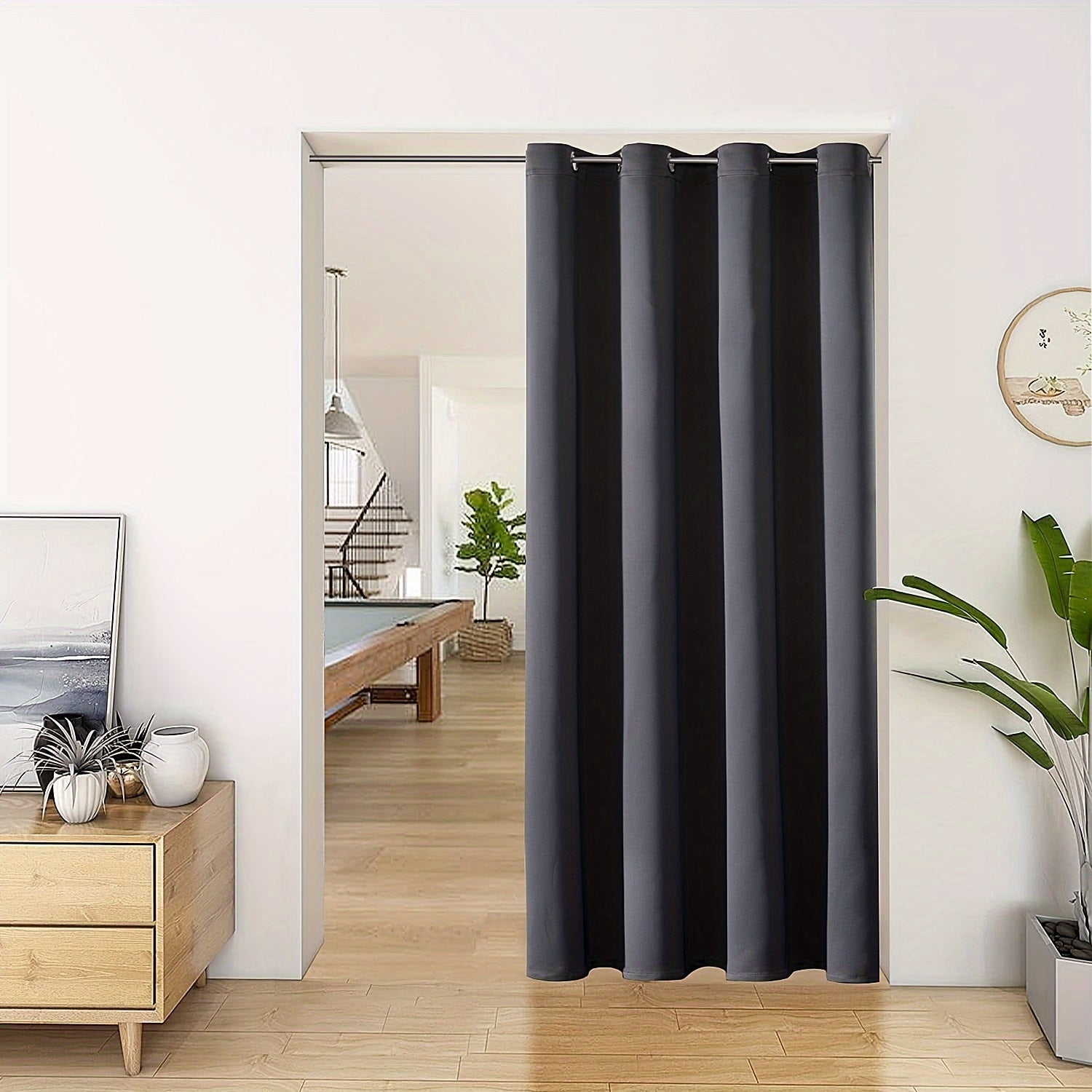 Rideau occultant thermique pour porte et placard – 1 panneau avec œillets