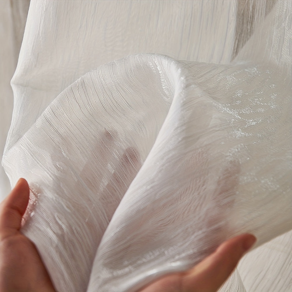 Rideaux voilage blancs à œillets en polyester, hauteur 200 à 239 cm Image