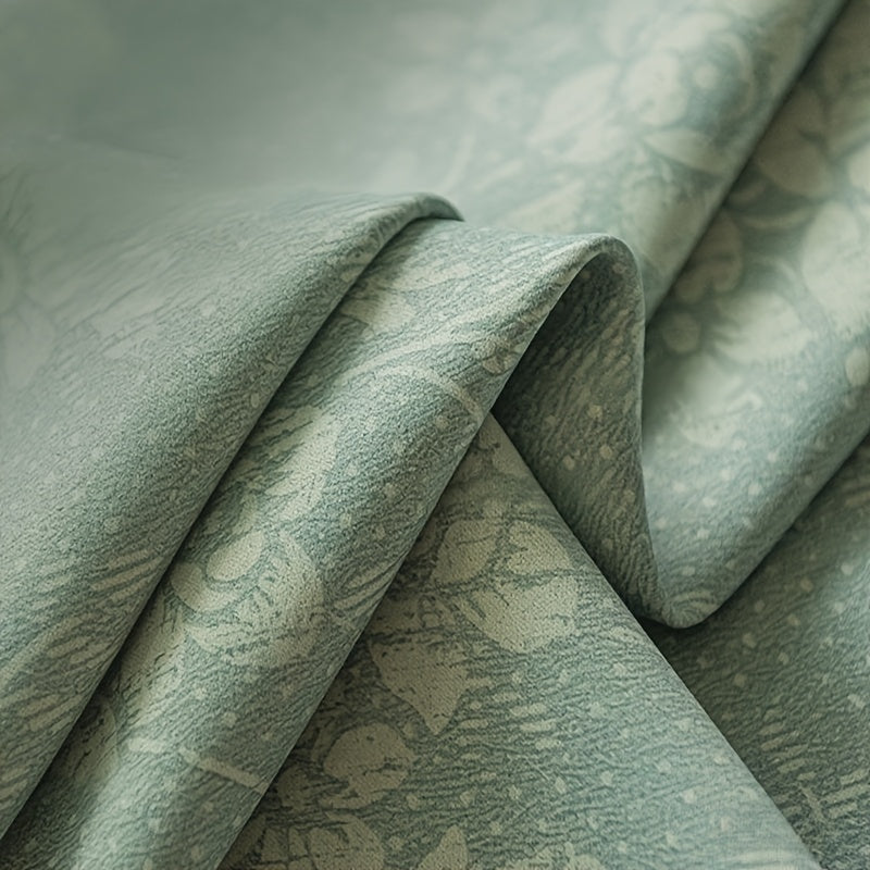 Rideau jacquard chenille vert matcha occultant à œillets