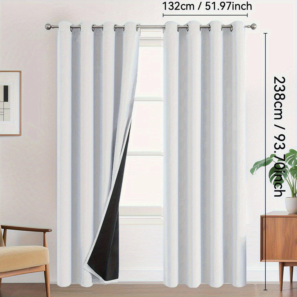 Rideaux occultants 100 % blackout à œillets – lot de 2 panneaux pour chambre et salon
