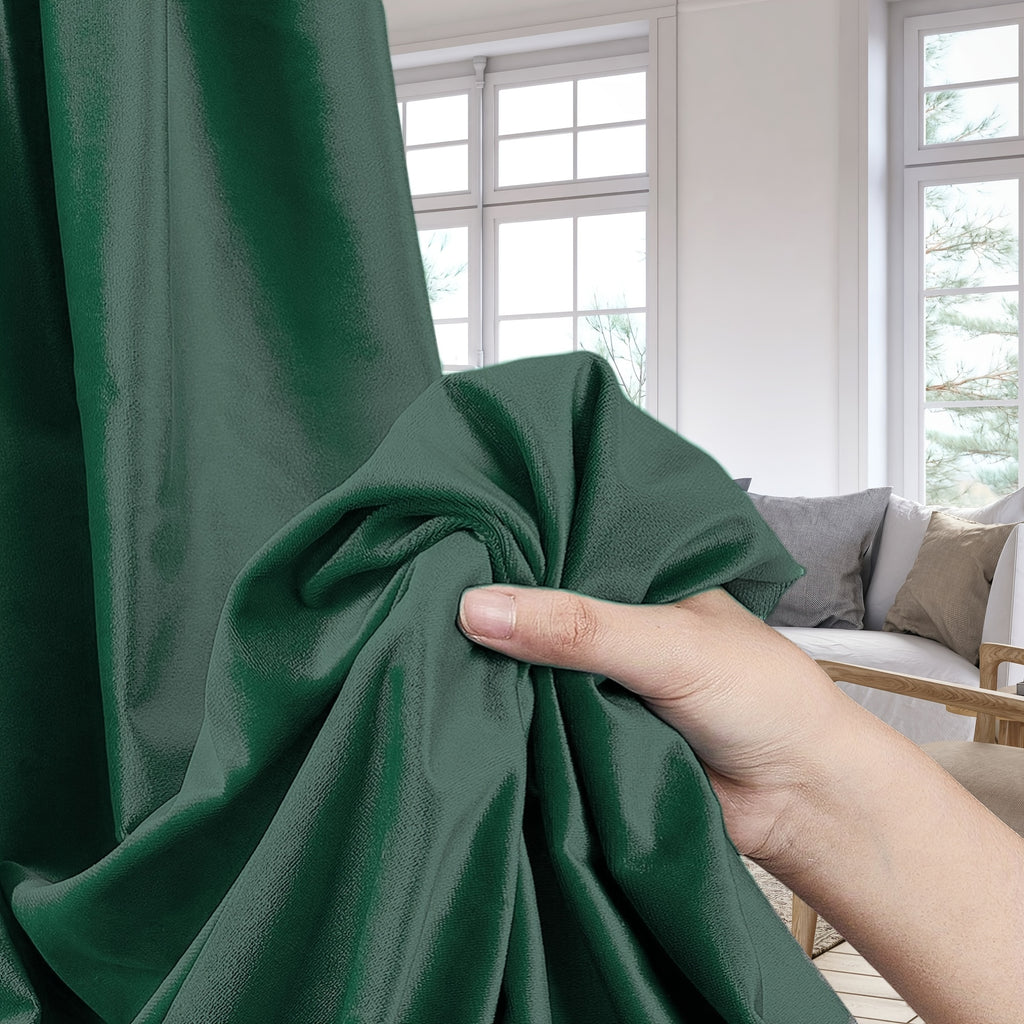 Rideaux courts en velours tamisant pour petite fenêtre et cuisine (2 p, hauteur 240 à 269 cm