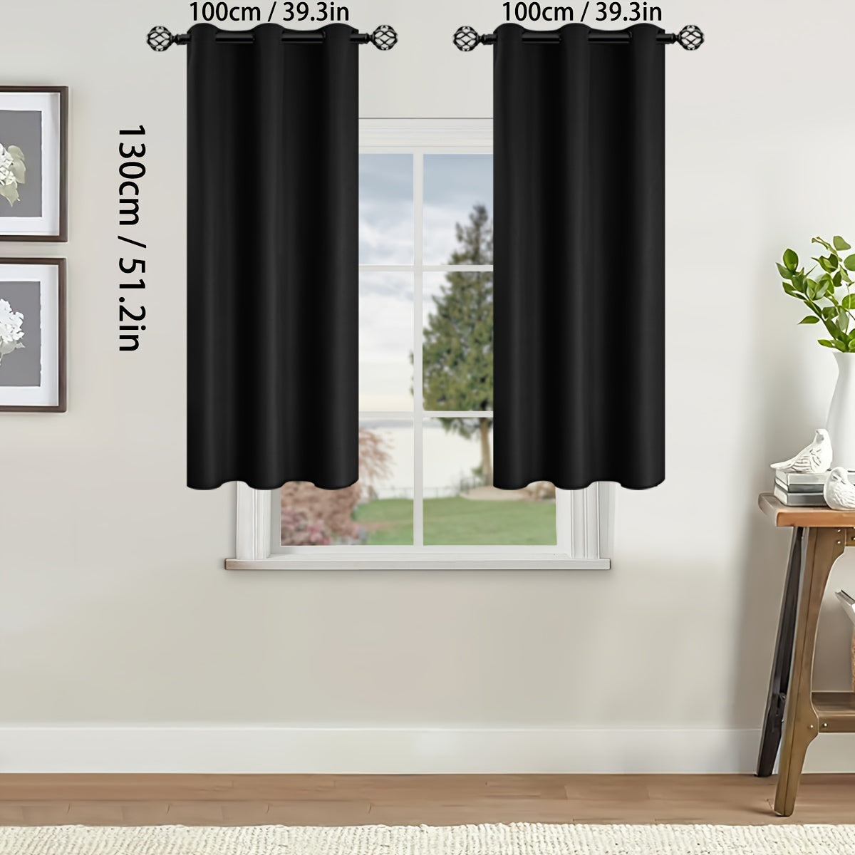 Rideaux occultants thermiques avec œillets pour salon et chambre - 2 panneaux