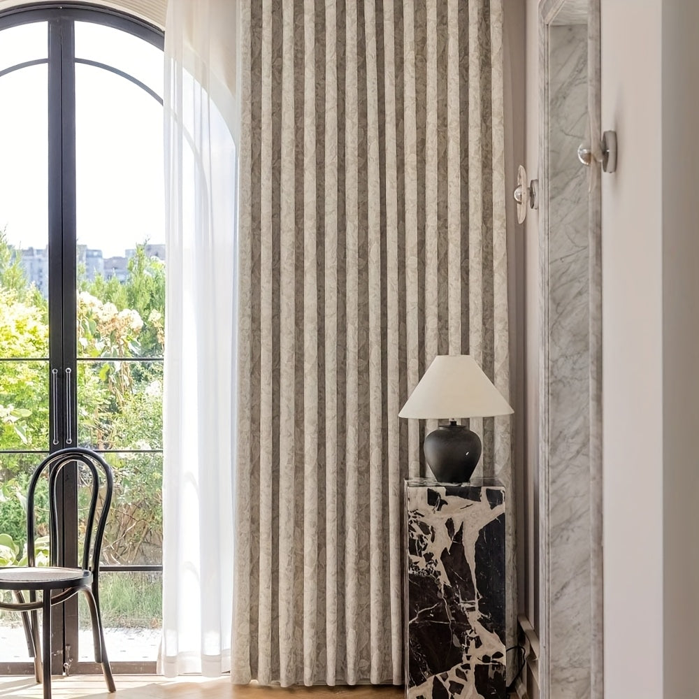 Rideau occultant jacquard feuille en chenille style vintage pour salon