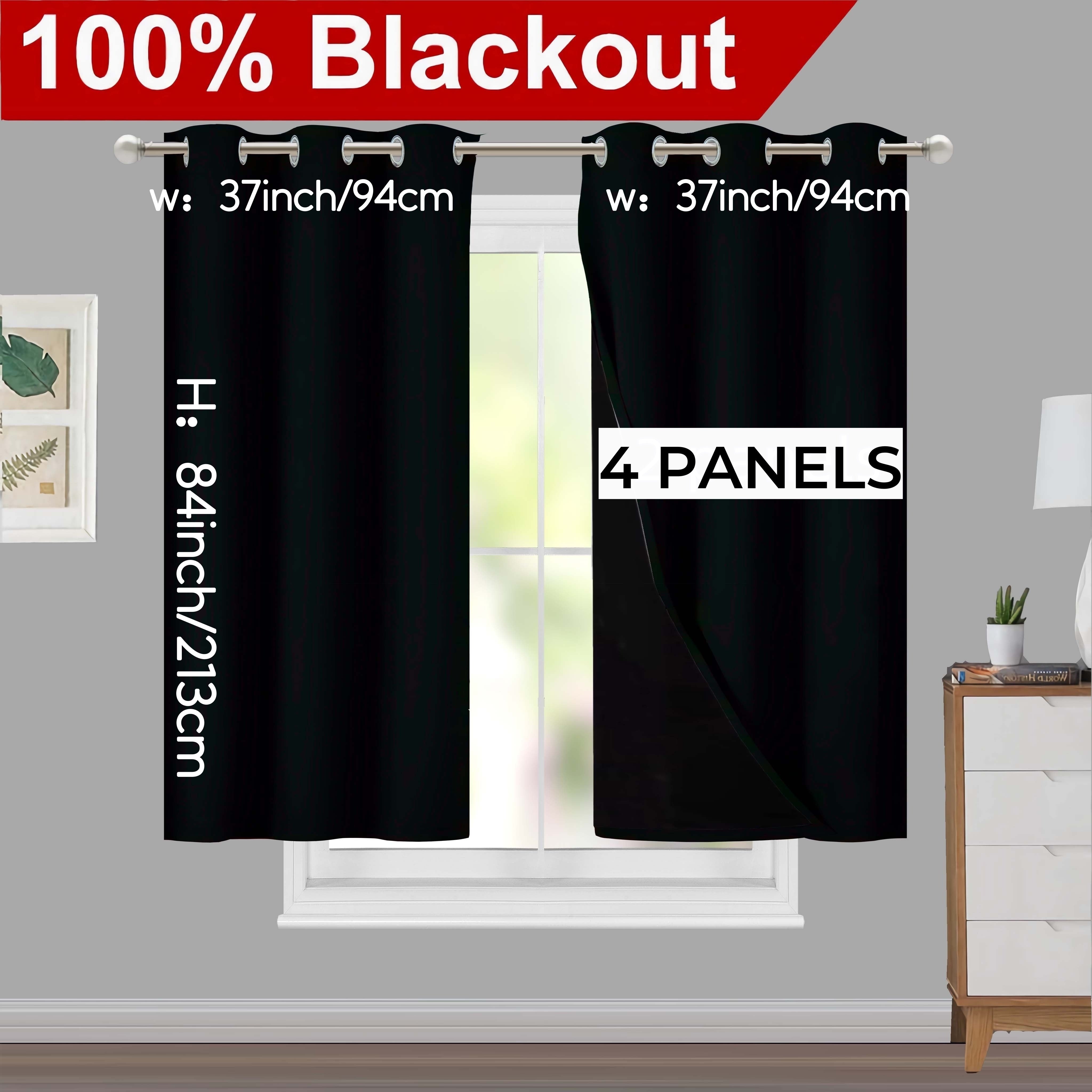 Rideaux occultants 100 % blackout à œillets – lot de 4 panneaux pour chambre et salon