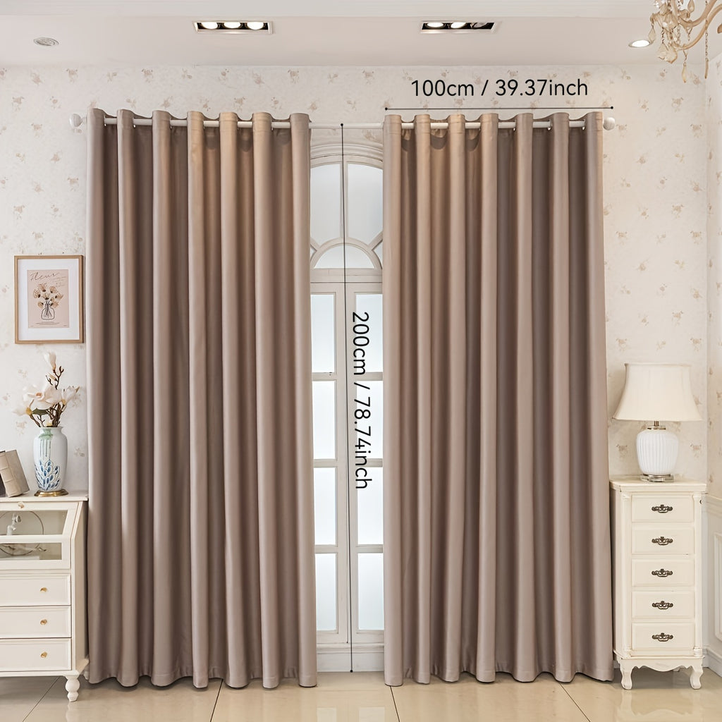 Rideaux occultants crème en polyester, largeur 140 à 199 cm