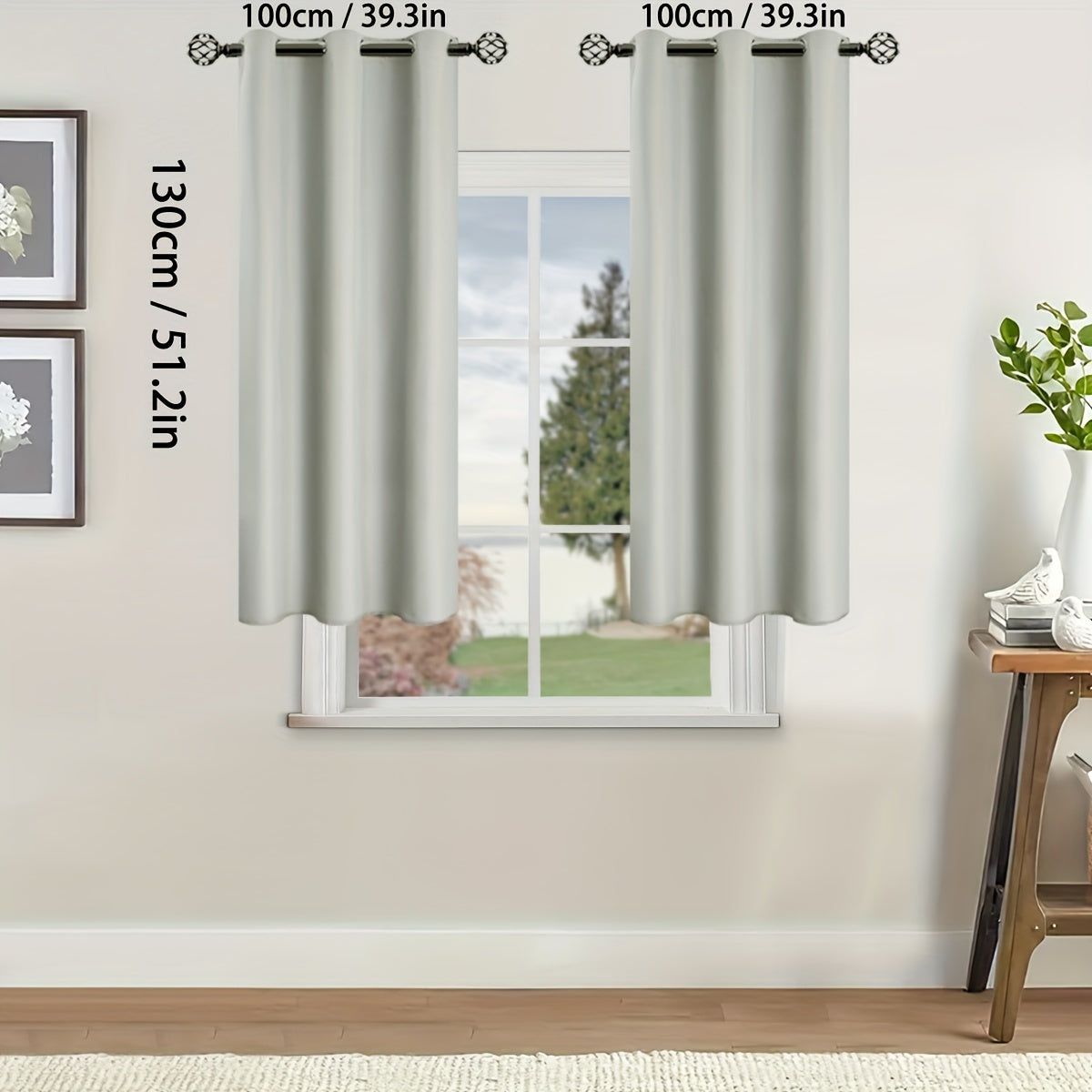 Rideaux occultants thermiques avec œillets pour salon et chambre - 2 panneaux