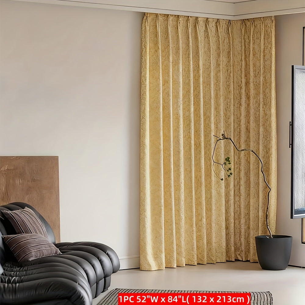 Rideau occultant jacquard doré en polyester pour salon et chambre