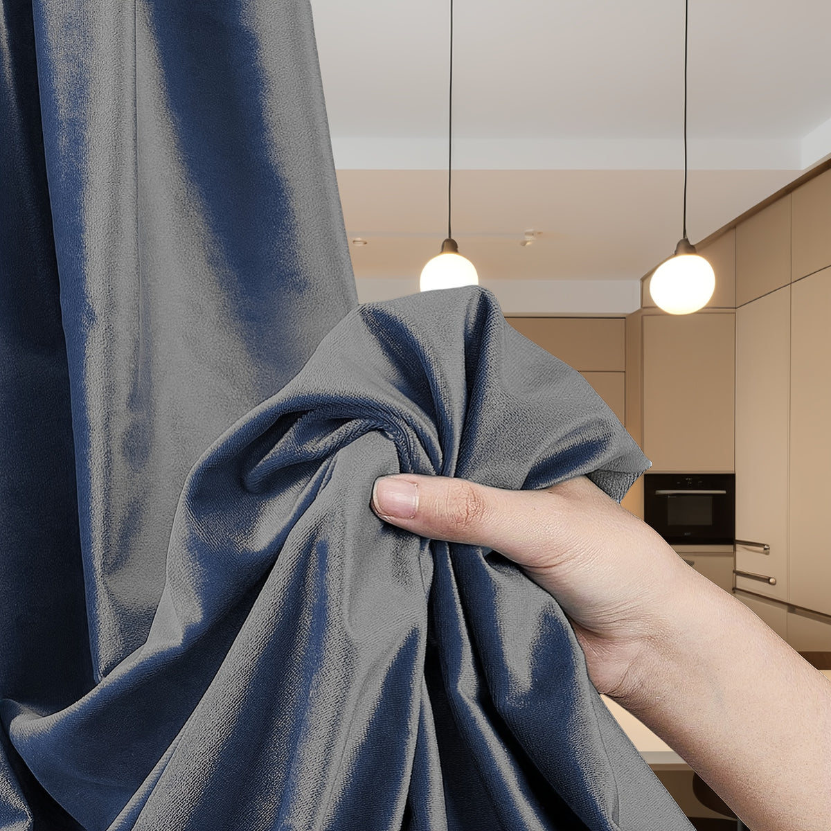 Rideaux courts en velours tamisant pour petite fenêtre et cuisine (2 p, largeur moins de 100 cm