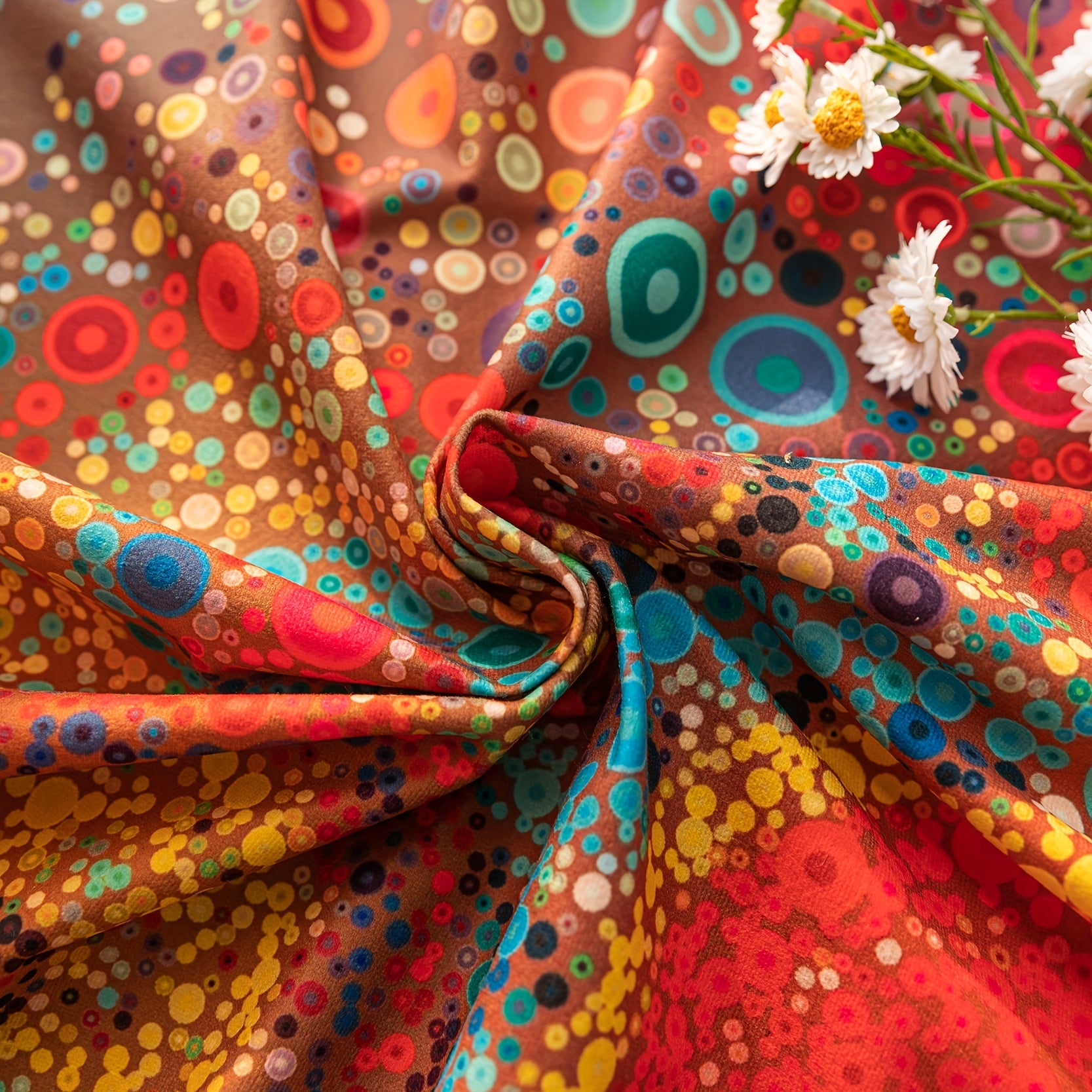 Rideaux bohèmes colorés à motifs mandala et pompons (2 panneaux)