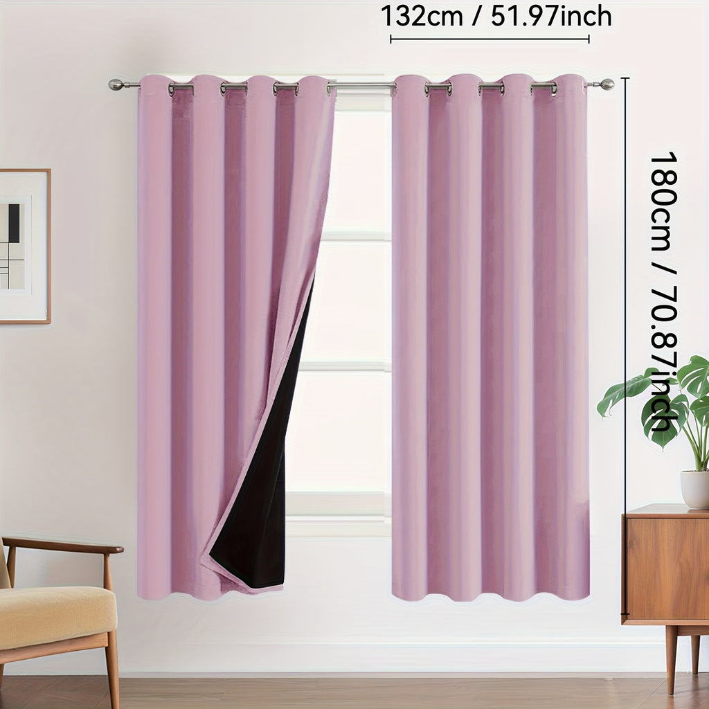 Rideaux occultants 100 % blackout à œillets – lot de 2 panneaux pour chambre et salon
