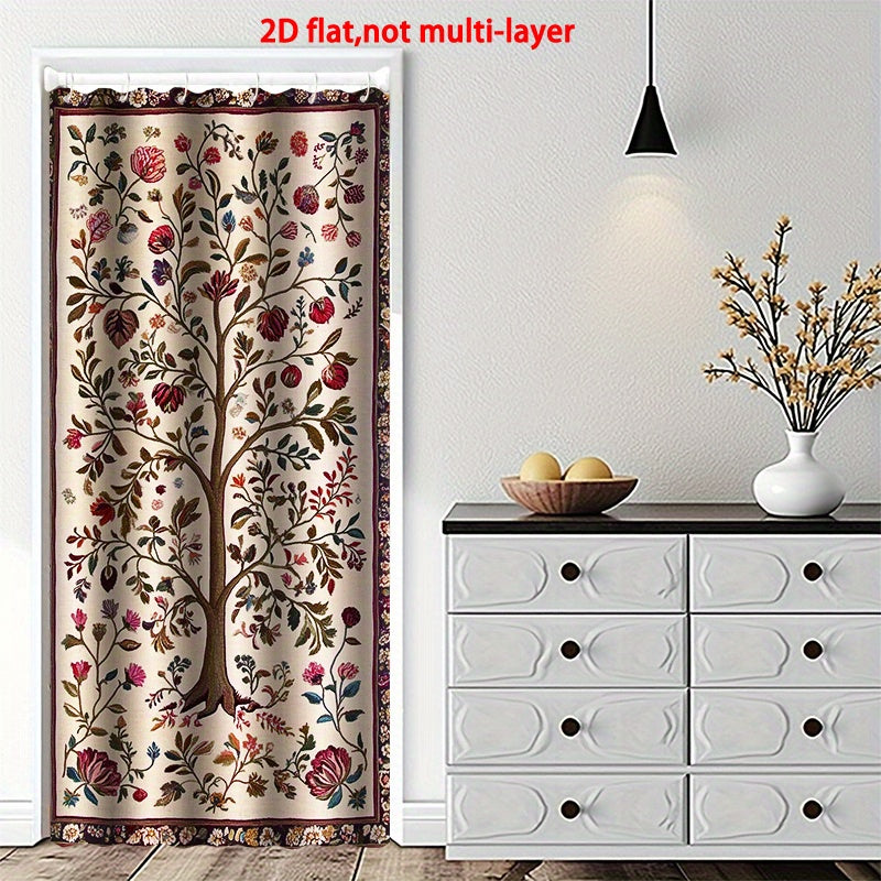 Rideau de porte occultant arbre de vie en polyester pour cuisine 100x200 cm