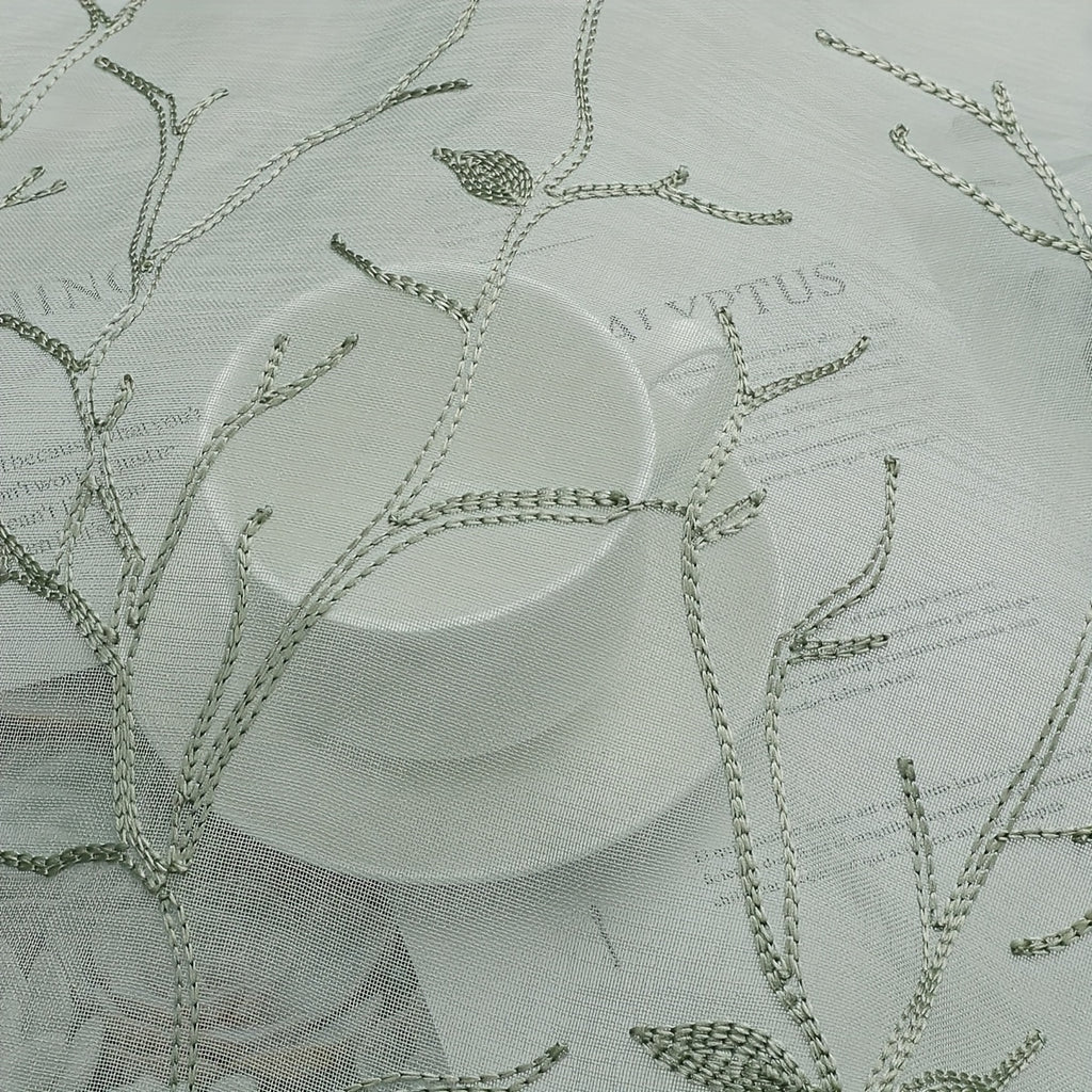 Rideaux voilage brodés bohème à branches semi-transparents (2 panneaux, hauteur moins de 160 cm