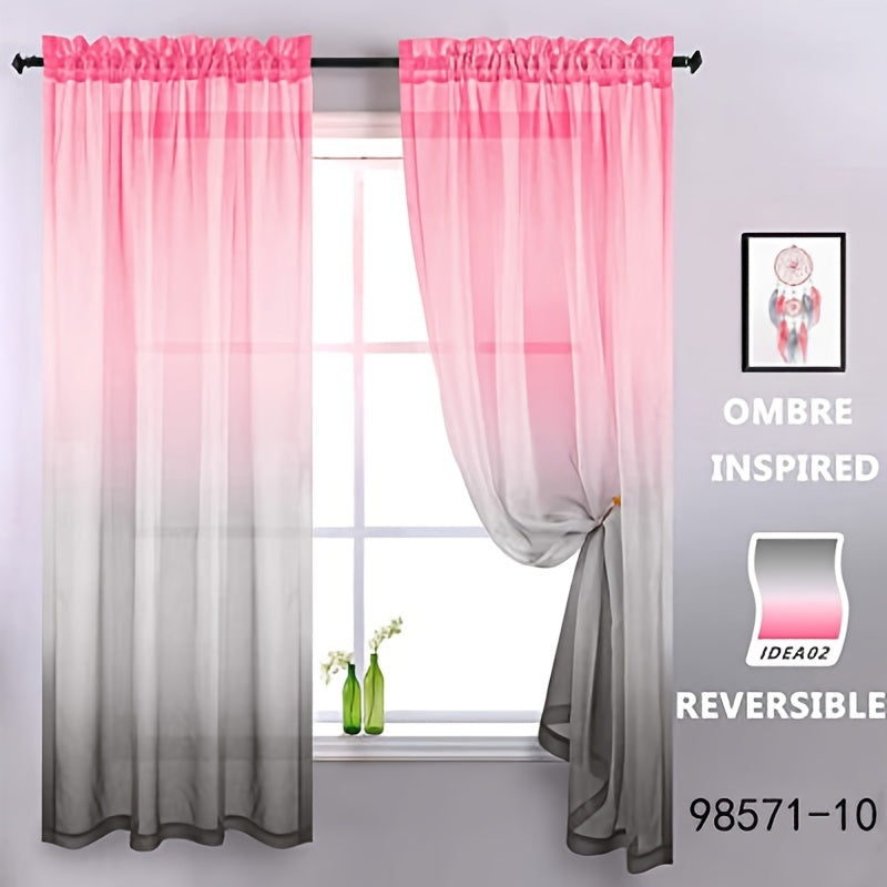 Rideau voilage dégradé ombré en polyester tamisant pour salon et chambre
