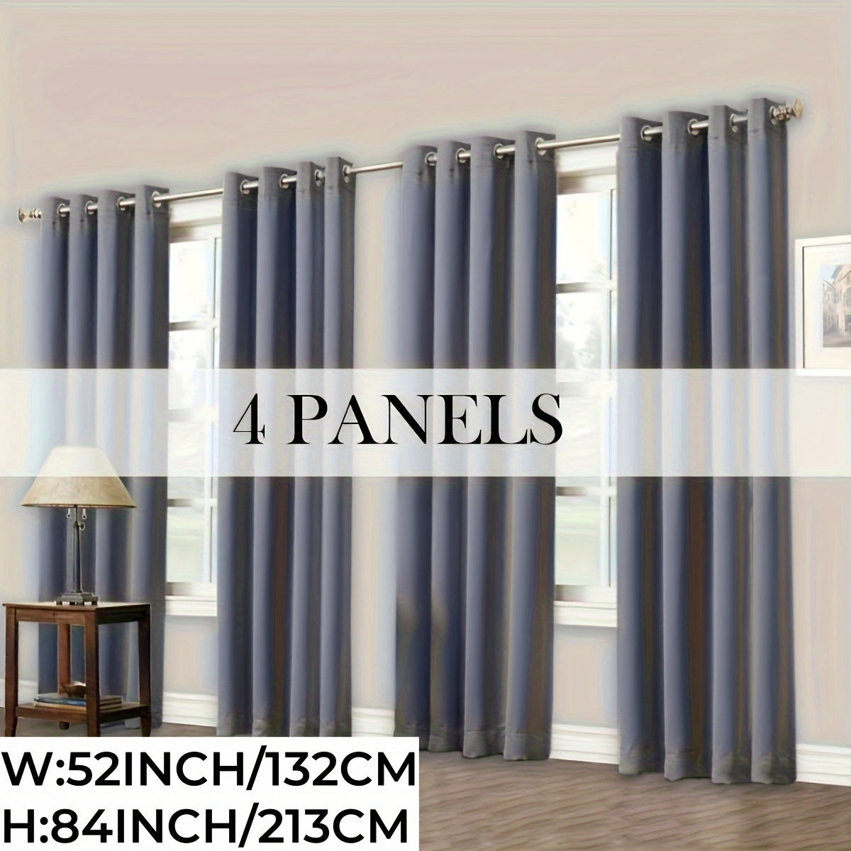 Rideaux occultants 100 % blackout à œillets – lot de 4 panneaux pour chambre et salon
