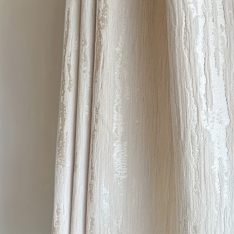 Rideau occultant jacquard chenille beige style français pour salon