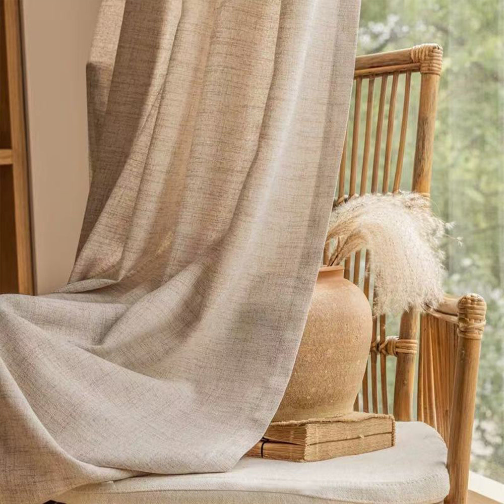 Rideaux japonais semi-transparents effet lin, largeur 100 à 139 cm