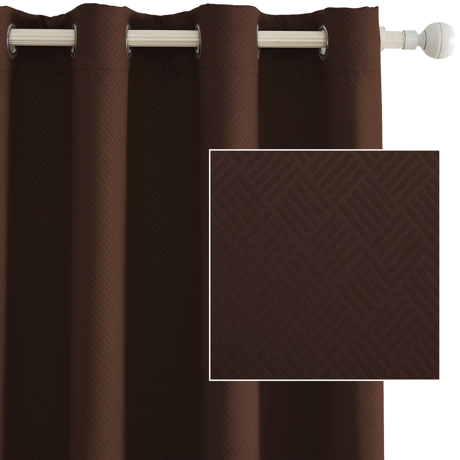 Rideaux occultants géométriques isolants à œillets pour chambre (2 panneaux)