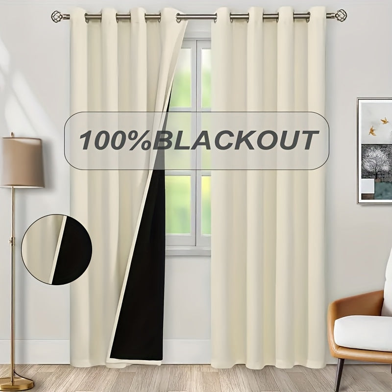 Rideaux occultants 100 % blackout à œillets, hauteur 200 à 239 cm