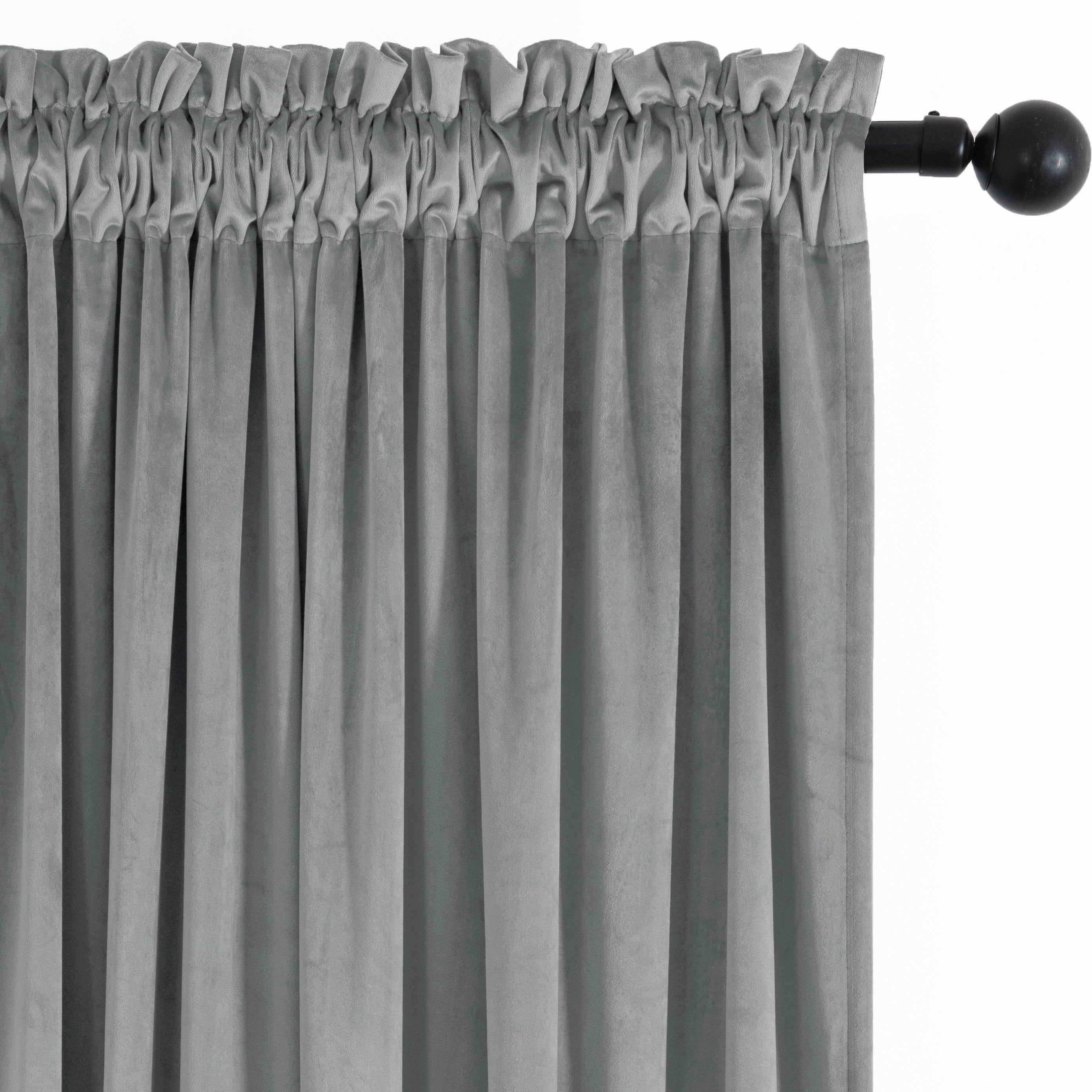 Rideaux tamisants unis en polyester effet flanelle pour chambre et salon (2 panneaux)