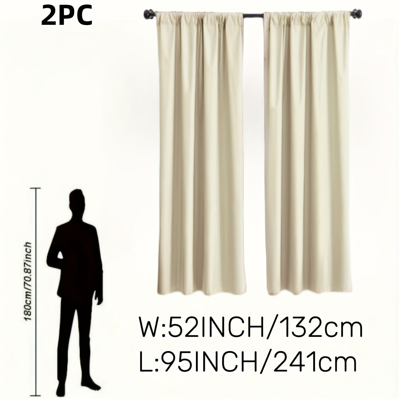Rideaux occultants 100 % blackout à double panneau pour chambre et salon au style moderne