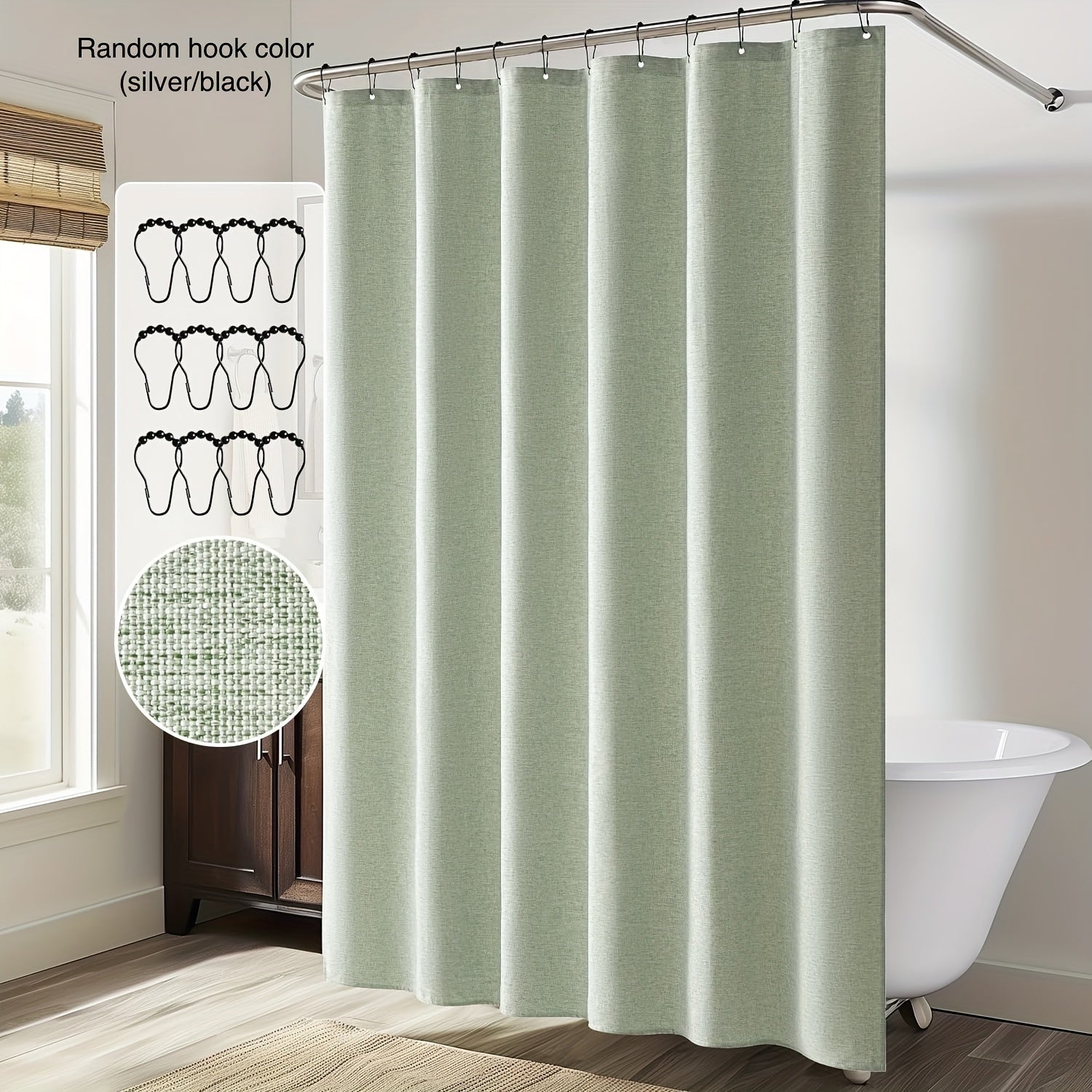 Rideau de douche épais en polyester jacquard avec œillets métalliques