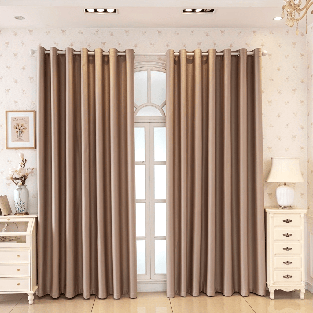 Rideaux occultants crème en polyester, largeur 100 à 139 cm