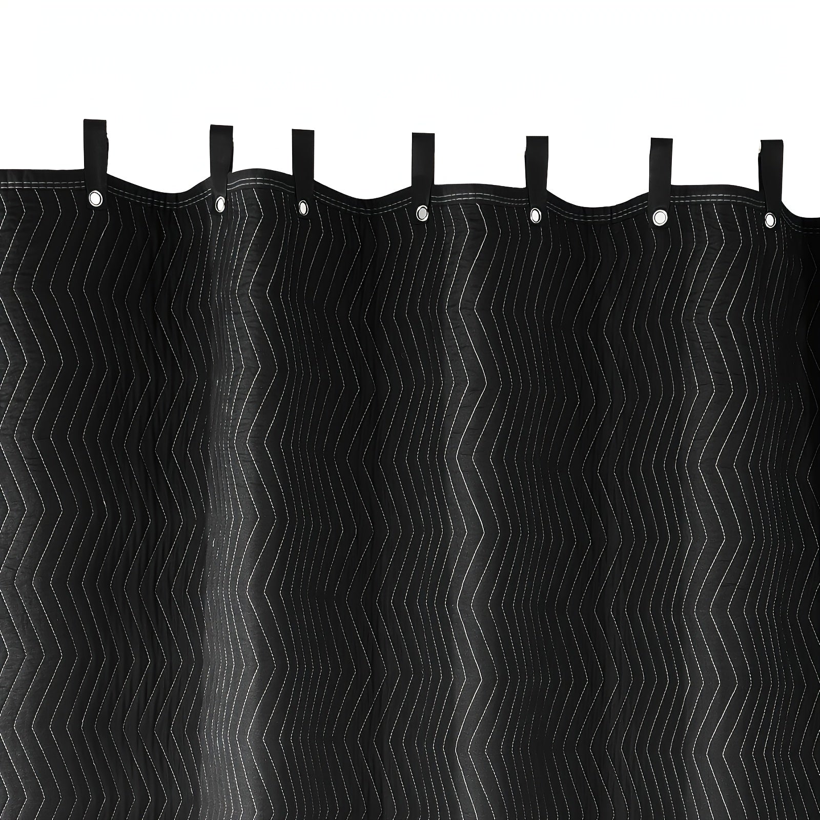 Rideau phonique occultant en polyester noir avec œillets – isolation studio