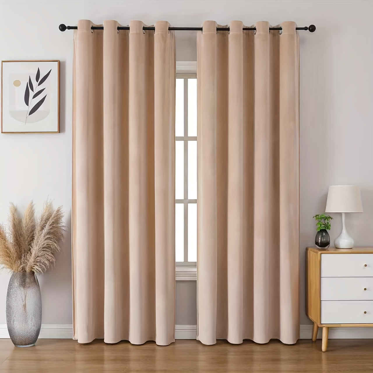 Rideaux occultants velours thermiques pour chambre et salon (2 panneaux)