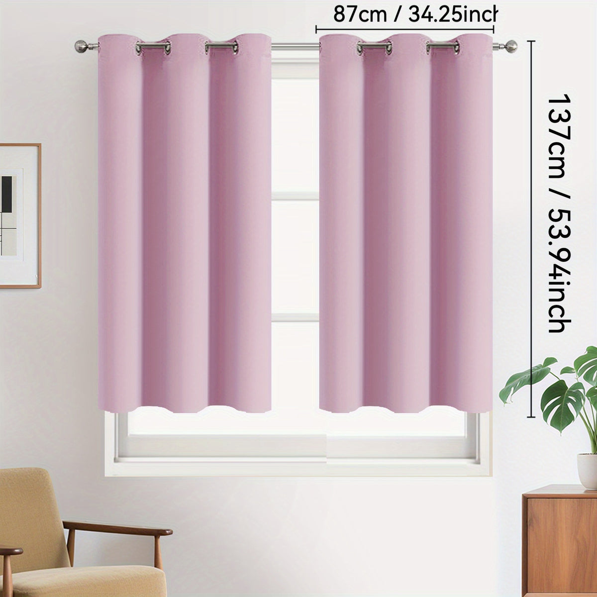 Rideaux occultants 100 % blackout à œillets – lot de 2 panneaux pour chambre et salon