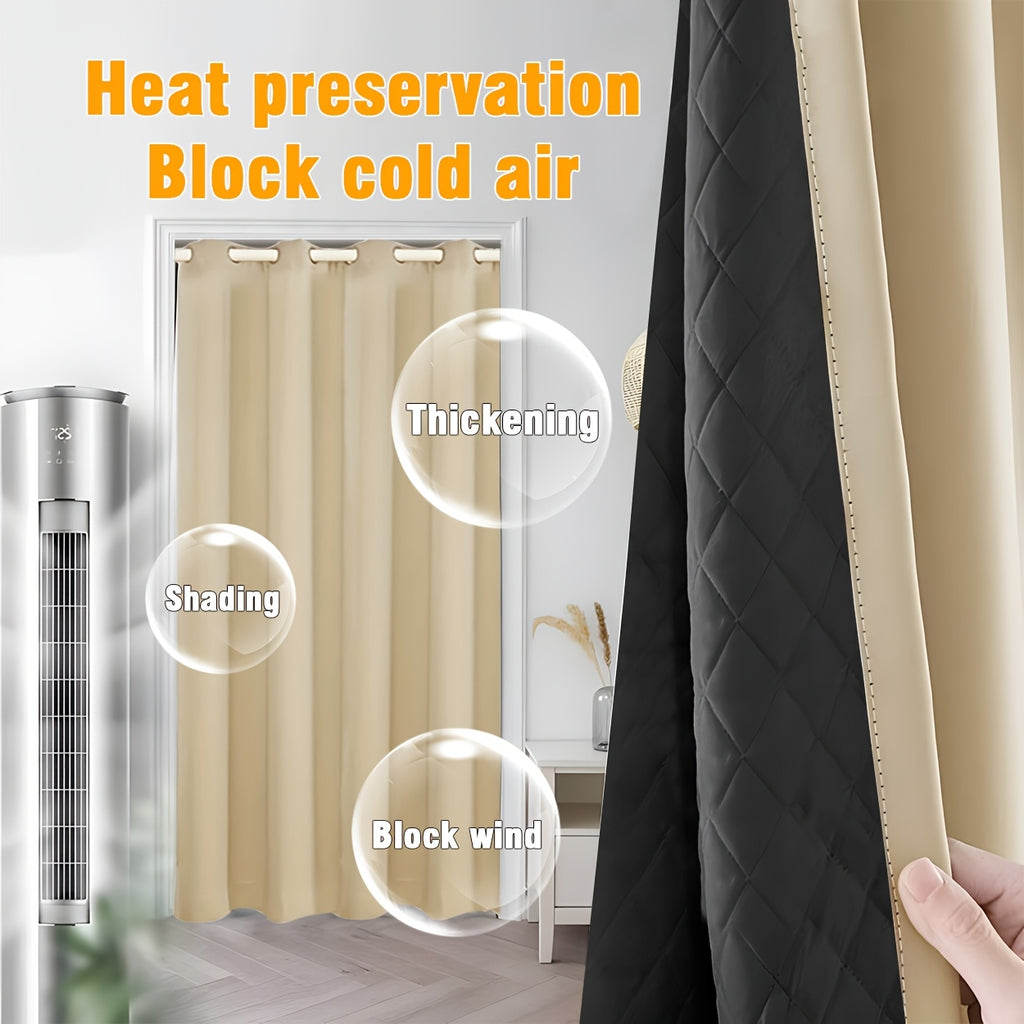 Rideau thermique occultant épais hiver coupe-vent à œillets, hauteur 160 à 199 cm