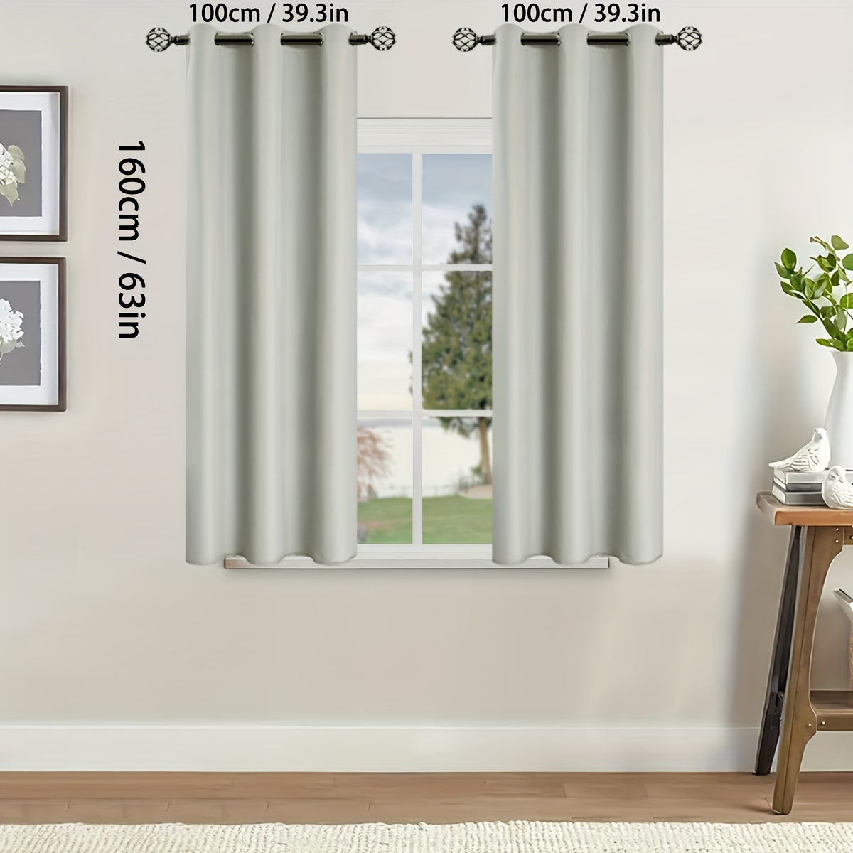 Rideaux occultants thermiques avec œillets pour salon et chambre - 2 panneaux