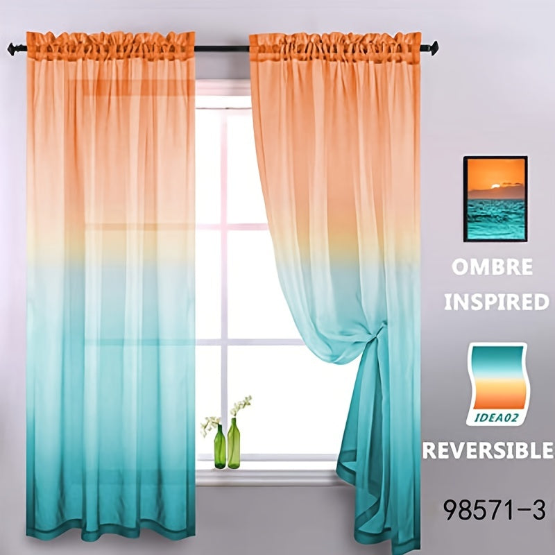 Rideau voilage dégradé ombré en polyester tamisant pour salon et chambre