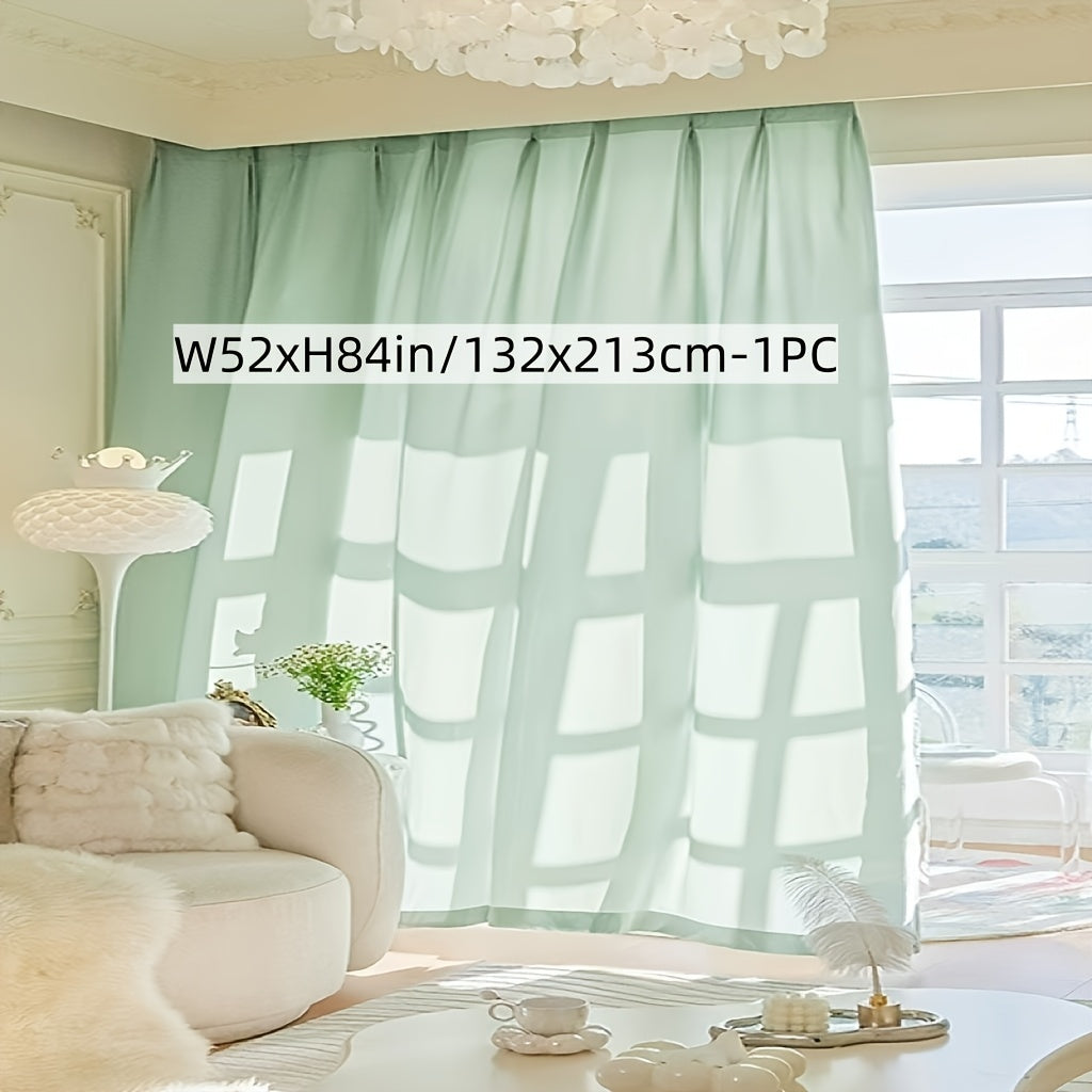 Rideau voilage vert nordique tamisant, largeur 100 à 139 cm