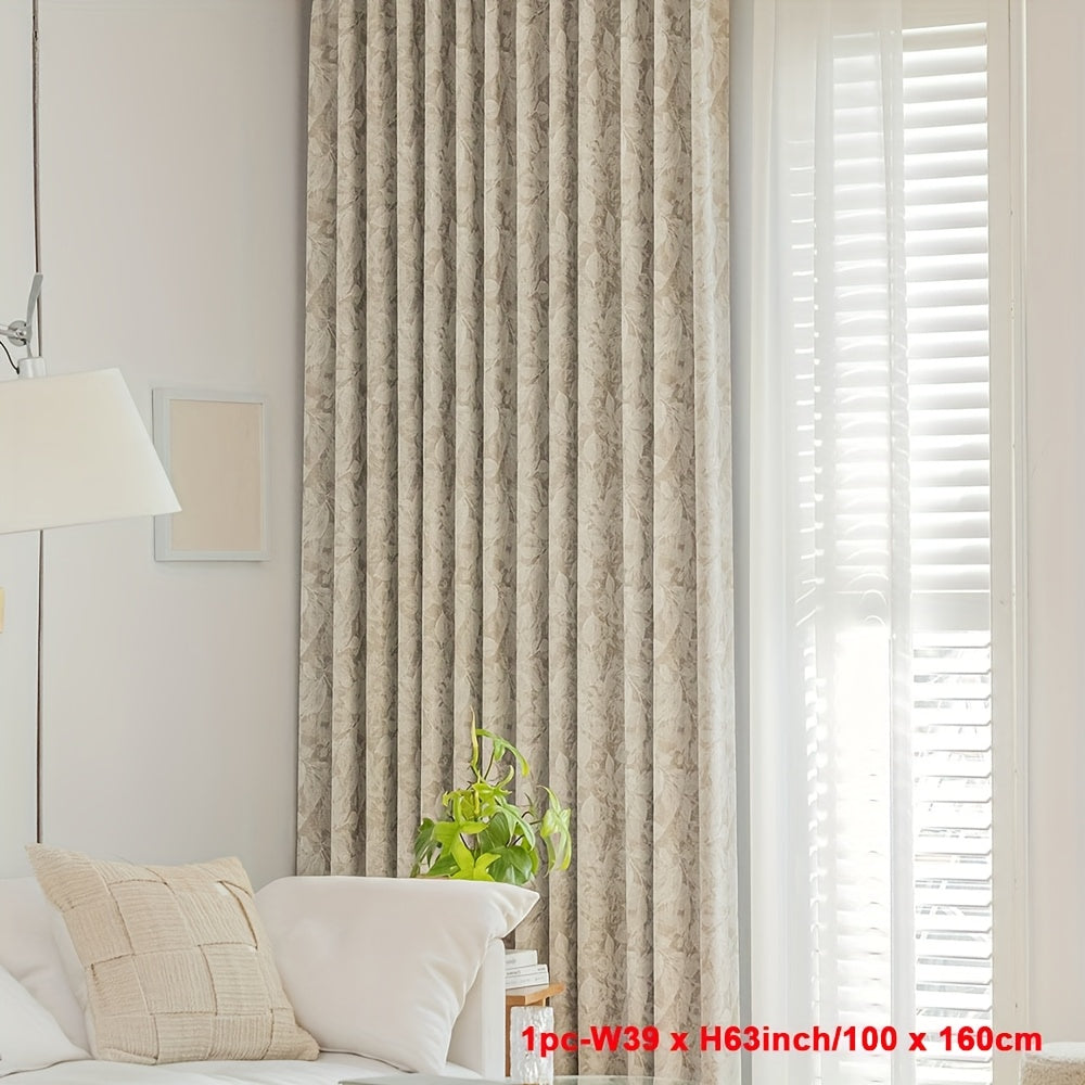 Rideau occultant jacquard feuille en chenille style vintage pour salon