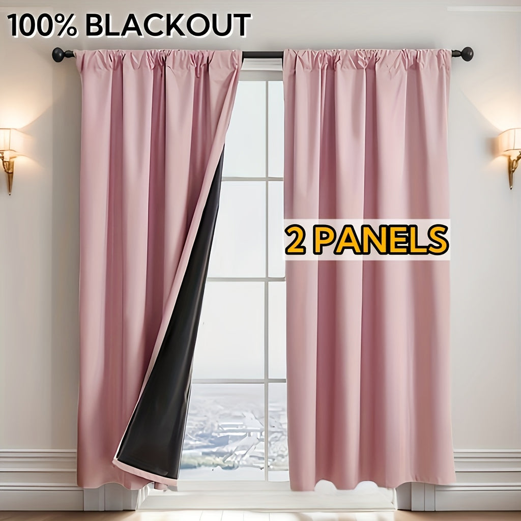 Rideaux occultants 100 % blackout à double panneau, largeur 100 à 139 cm
