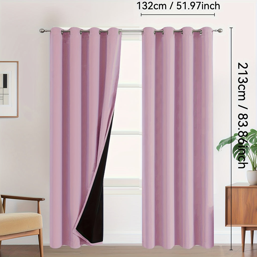 Rideaux occultants 100 % blackout à œillets – lot de 2 panneaux pour chambre et salon